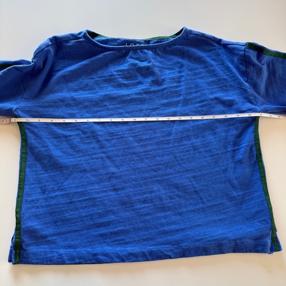 Loft-Blue-Cobalt-Green-Stripe-Sporty-Collegiate-100% Cotton-Boatneck-Women’s-S - Picture 8 of 9